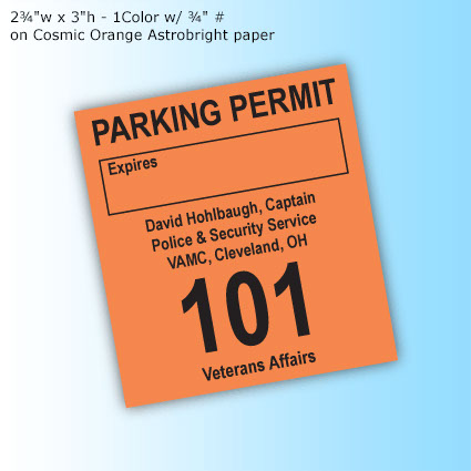 Printed Insert - Custom - 2¾"w x 3"h - 1Color w/ ¾" # on Cosmic Orange Astrobright paper Printed Insert - Custom - 2¾"w x 3"h - 1Color w/ ¾" # on Cosmic Orange Astrobright paper