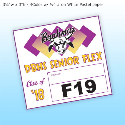 Printed Insert - Custom - 3¼"w x 3"h - 4Color w/ ½" # on White Pastel paper Printed Insert - Custom - 3¼"w x 3"h - 4Color w/ ½" # on White Pastel paper