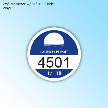 CurvKut Decals - Back Mount - 2½" diameter w/ ½" # - Circle, Vinyl CurvKut Decals - Back Mount - 2½" diameter w/ ½" # - Circle, Vinyl