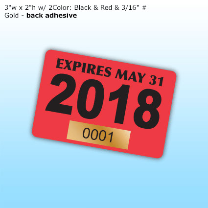 EconoQuick Decals - 3"w x 2"h w/ 2 colors: Black & Red & 3/16" #. Gold - back adhesive EconoQuick Decals - 3"w x 2"h w/ 2 colors: Black & Red & 3/16" #. Gold - back adhesive