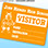 Lapel Stickers - 4"w x 3"h. Fluorescent orange - removable adhesive