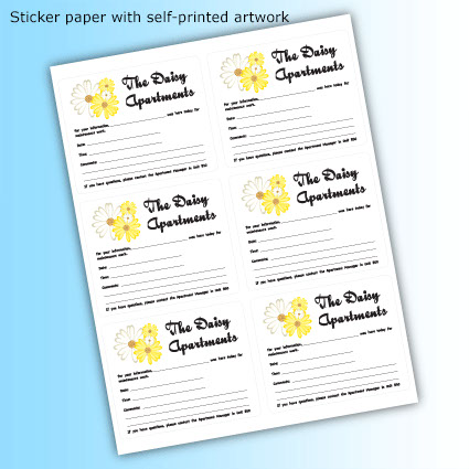 Repositionable LaserRedi Sticker - with artwork Repositionable LaserRedi Sticker - with artwork