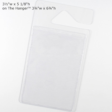 Adhesive Pockets - 3½"w x 5⅛"h on The Hanger (TM) 3¾"w x 6¾"h Adhesive Pockets - 3½"w x 5⅛"h on The Hanger (TM) 3¾"w x 6¾"h