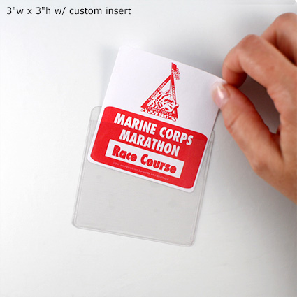 Adhesive Pockets - 3"w x 3"h w/ custom insert Adhesive Pockets - 3"w x 3"h w/ custom insert