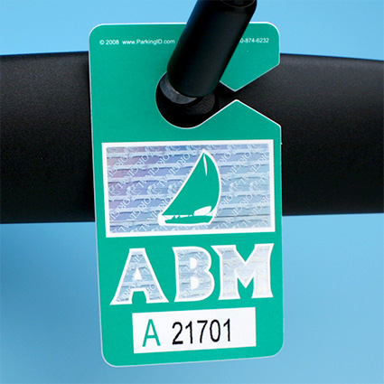 HoloStamped Hang Tag on rear view mirror HoloStamped Hang Tag on rear view mirror