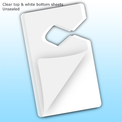 LamiTag (TM) Colored - clear top & white bottom sheets - unsealed LamiTag (TM) Colored - clear top & white bottom sheets - unsealed