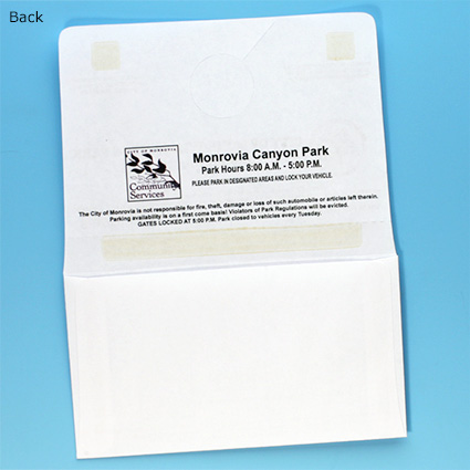 Pay Envelope w/ Hang Tag Receipt - back Pay Envelope w/ Hang Tag Receipt - back